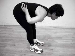 Bent-over infraspinatus stretch